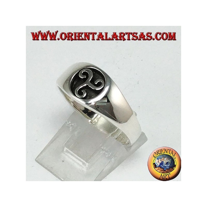 Anillo de plata con trisele o sello triskell