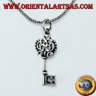 Key silver pendant in baroque style