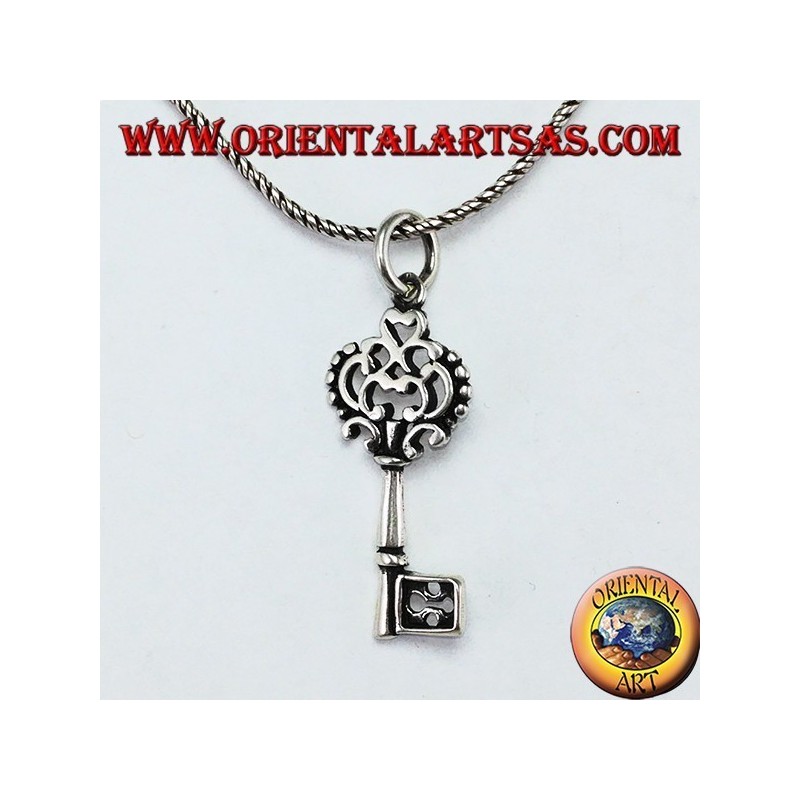 Ciondolo in argento chiave in stile barocco