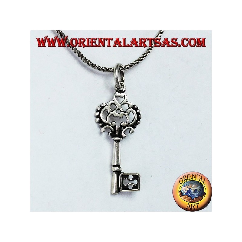 Pendentif clé en argent de style baroque