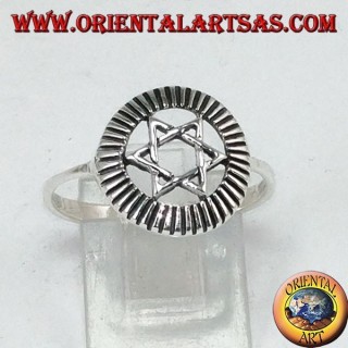 Silver ring with star of david, 6-pointed star