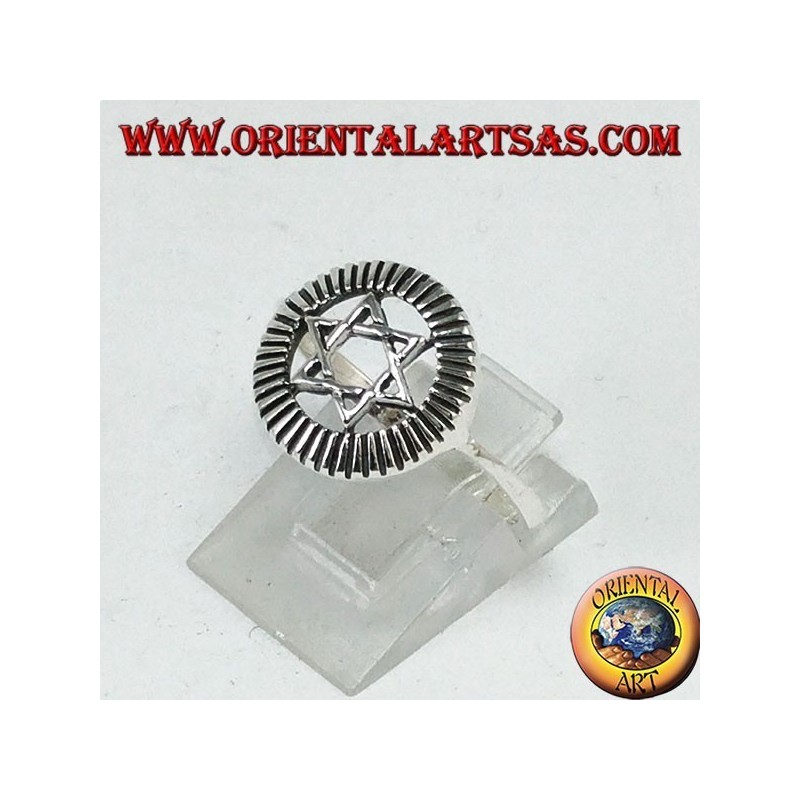 Silver ring with star of david, 6-pointed star