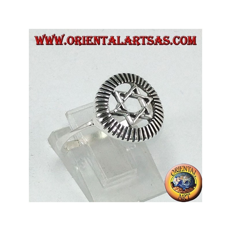 Silver ring with star of david, 6-pointed star