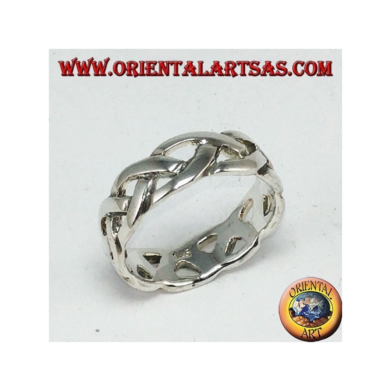 Anillo entrelazado simple en plata 925 ‰