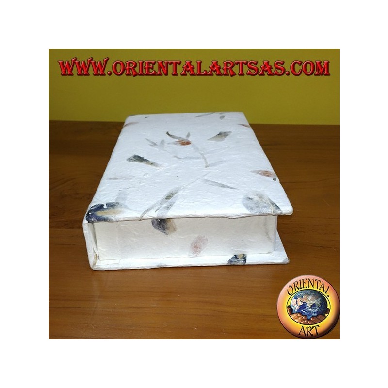 Jewelry box with mirror made of rice paper with real flower petals