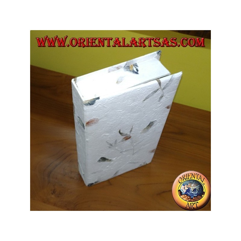 Jewelry box with mirror made of rice paper with real flower petals