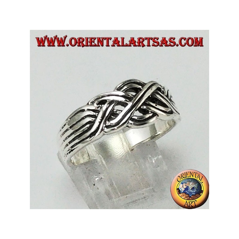 Anillos de plata entrelazan tipo fe turca