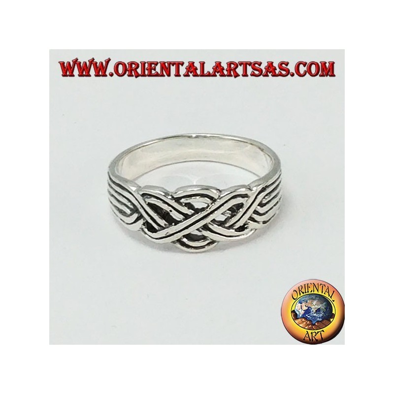 Anillos de plata entrelazan tipo fe turca