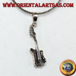Colgante de plata pequeña guitarra eléctrica