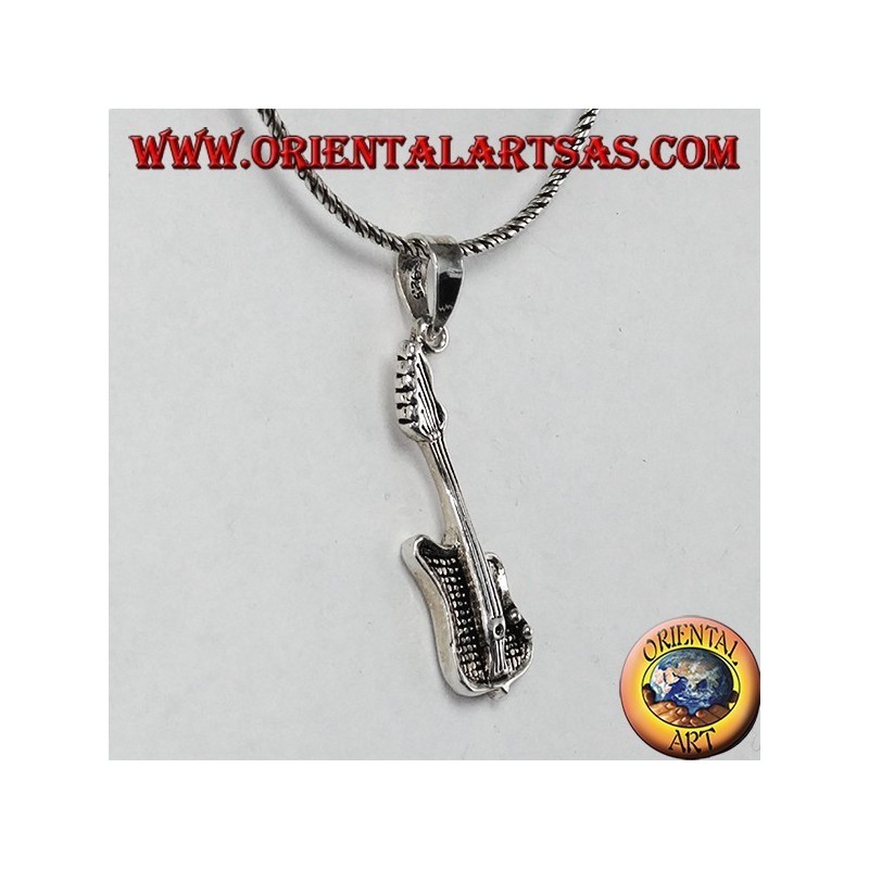 Silver pendant Small Electric Guitar