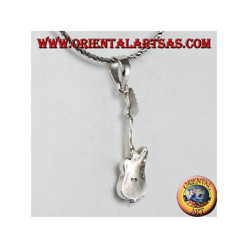 Colgante de plata pequeña guitarra eléctrica