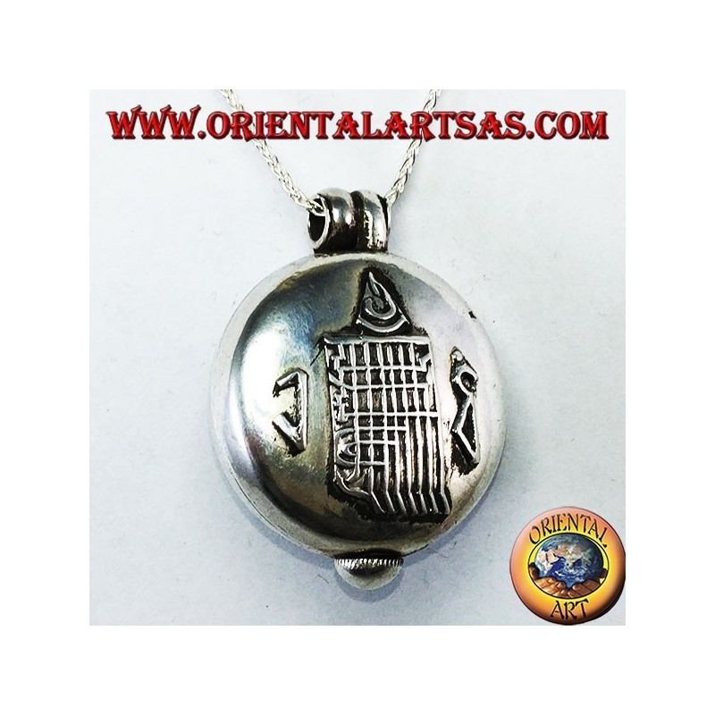 Colgante Gao Kalachakra en plata con doble dorje y coral