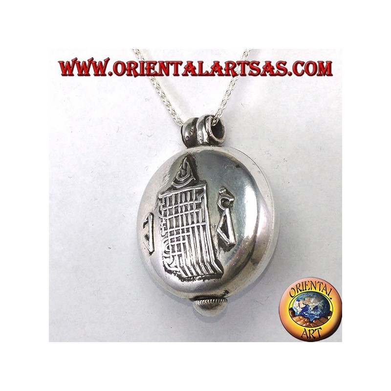 Colgante Gao Kalachakra en plata con doble dorje y coral