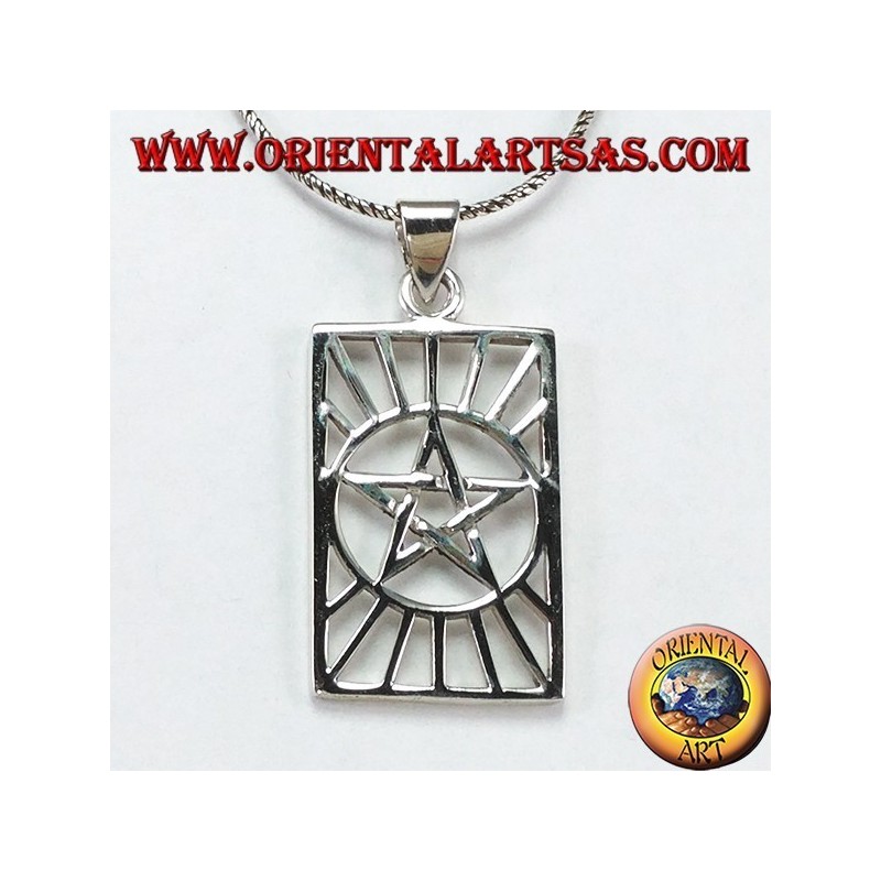 Silver pendant, pentacle in the sun (star in the sun)