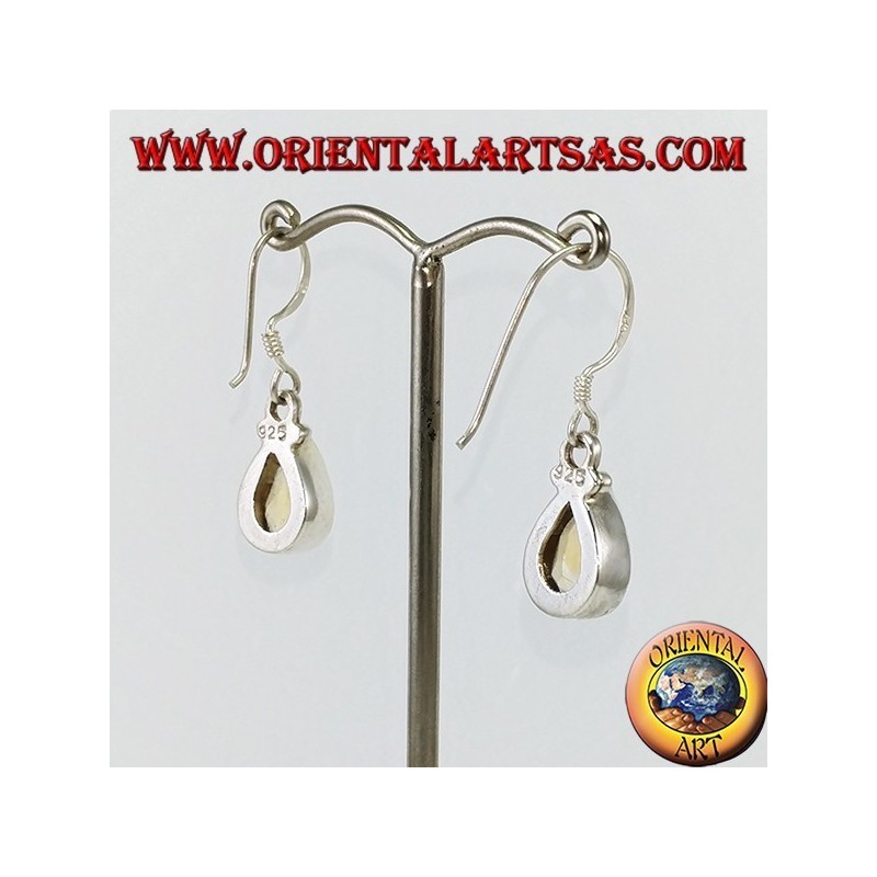 Boucles d'oreilles en argent avec topaze en forme de larme à facettes