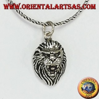 Pendant in 925 silver lion head