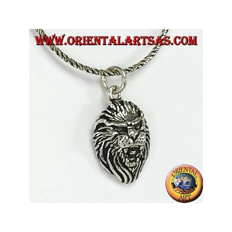Colgante en plata de argento 925, cabeza de león