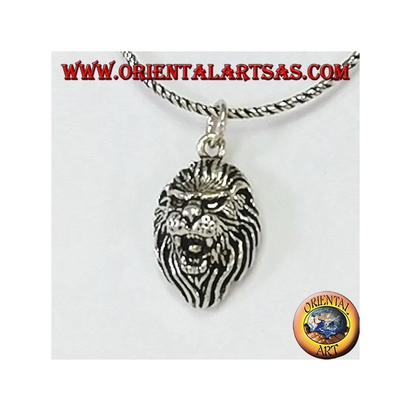 Colgante en plata de argento 925, cabeza de león