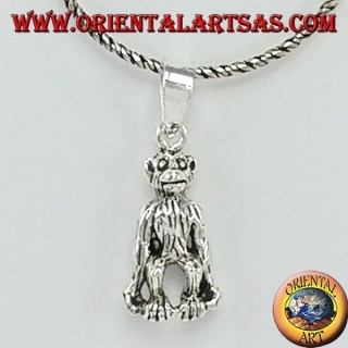 Pendentif en argent singe chimpanzé