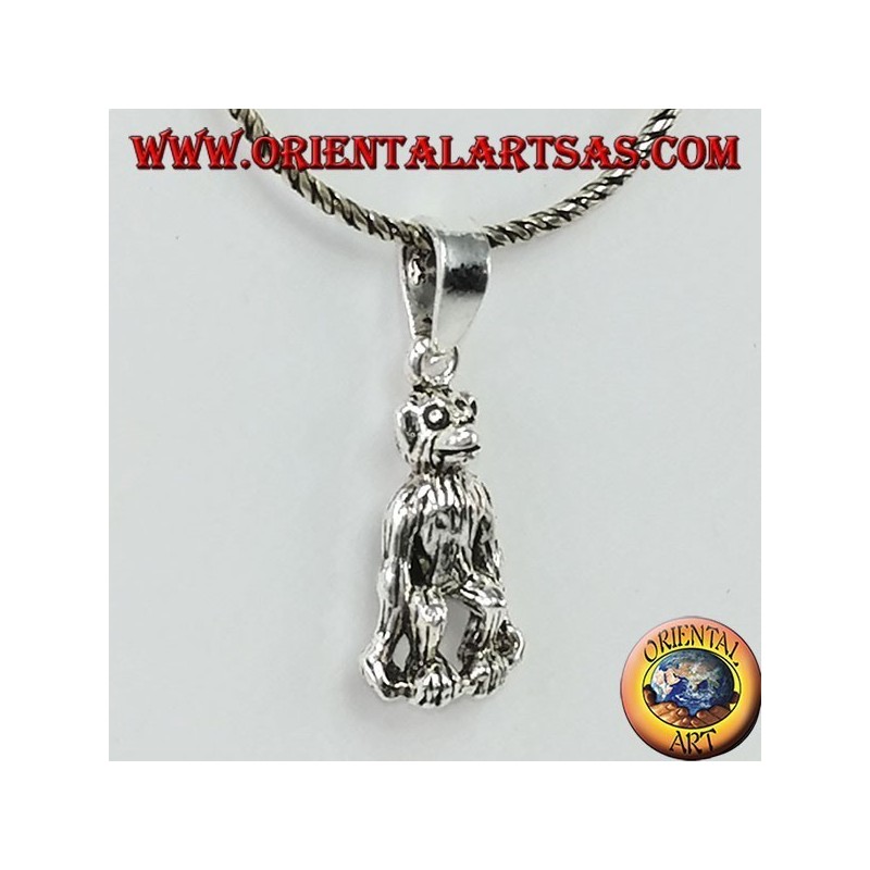 Pendentif en argent singe chimpanzé