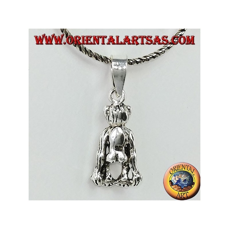 Pendentif en argent singe chimpanzé