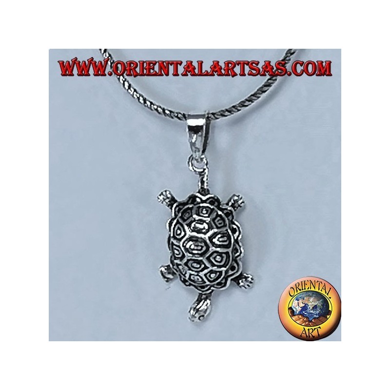 Silver tortoise-shell pendant