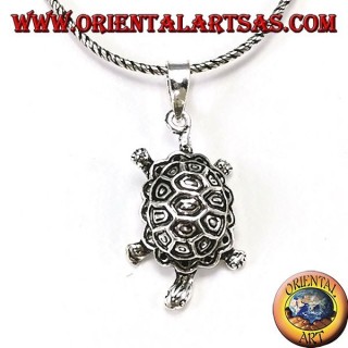 Silver tortoise-shell pendant