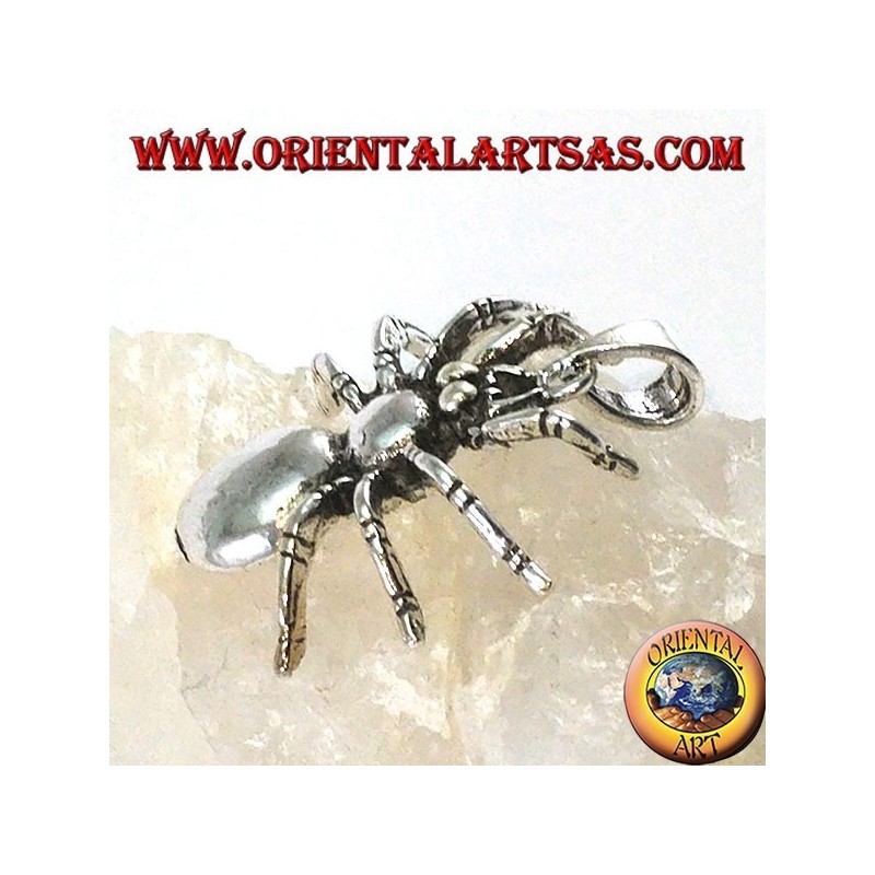 Silver pendant, tarantula spider (large)