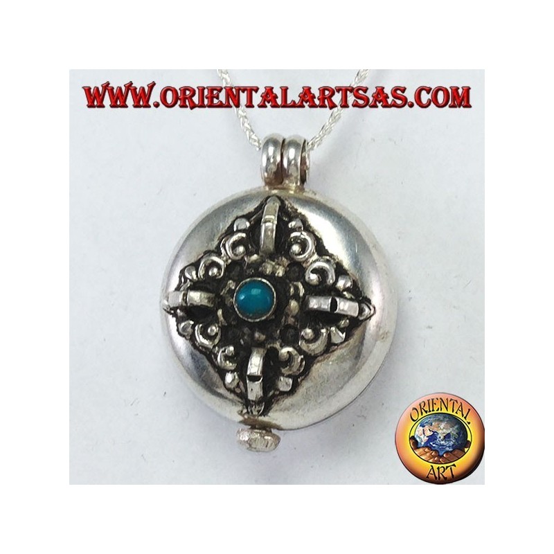 Gao Kalachakra Doppio Dorje Turchese Argento 925 - Nepal | Oriental Art