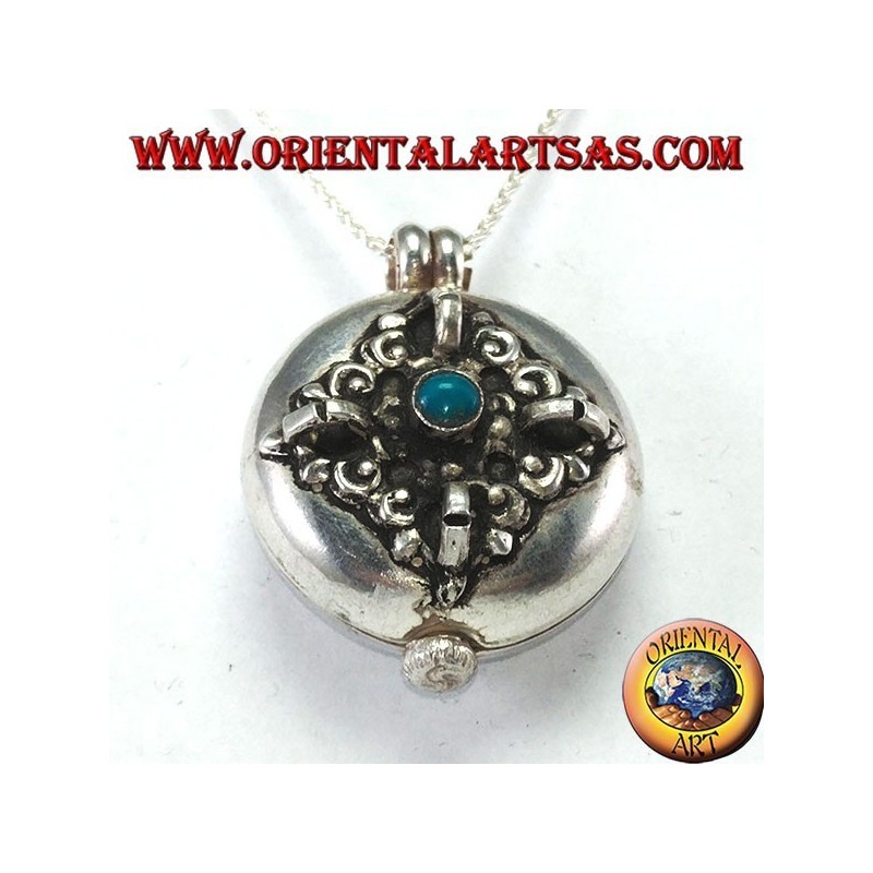 Gao Kalachakra Doppio Dorje Turchese Argento 925 - Nepal | Oriental Art