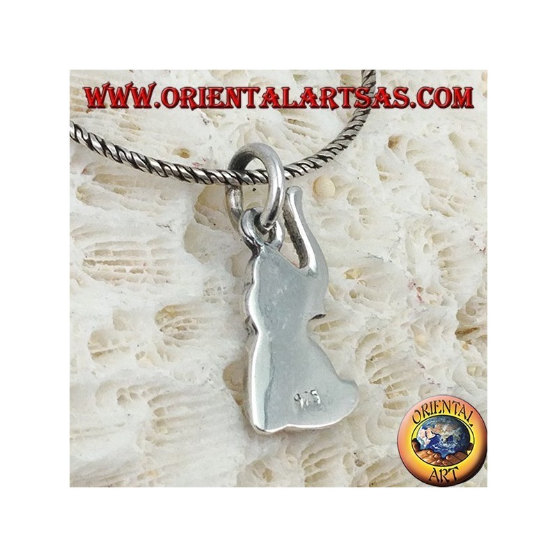 Silber Anhänger mit Elefantenrüssel nach oben