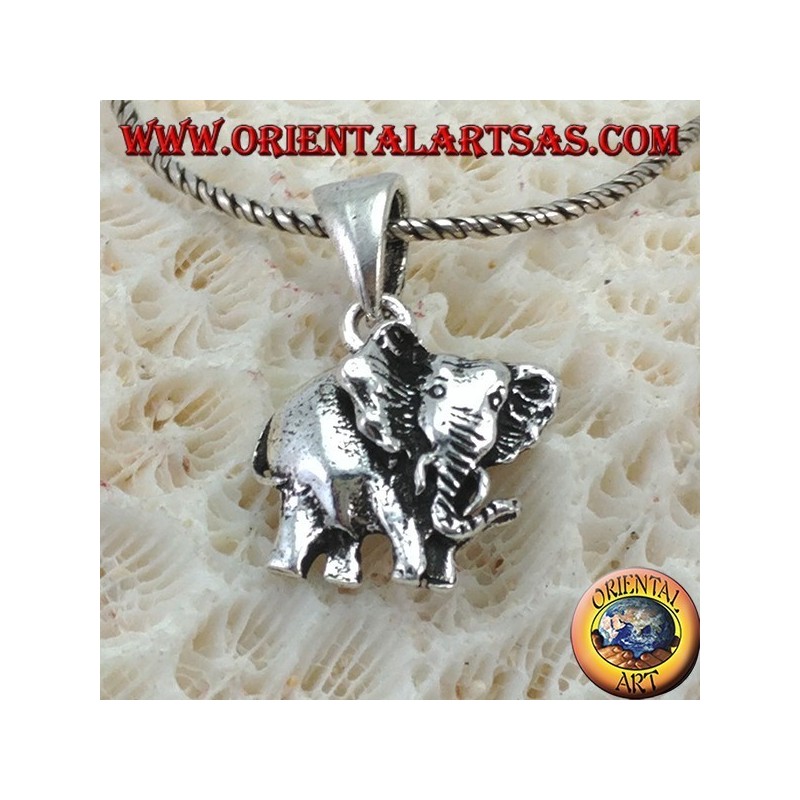 Pendant in silver the elephant pachyderm