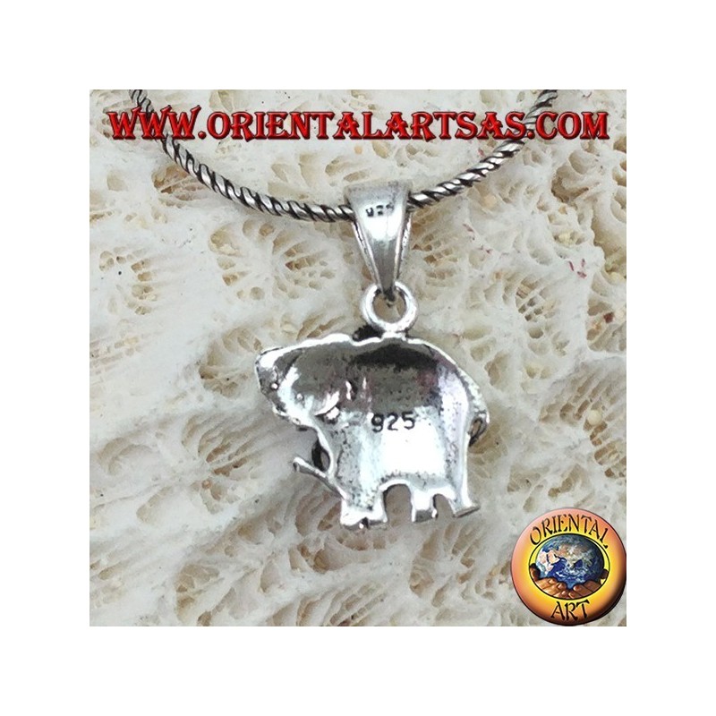 Ciondolo in argento il pachiderma l'elefante