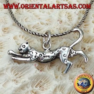 Colgante de plata, guepardo corriendo
