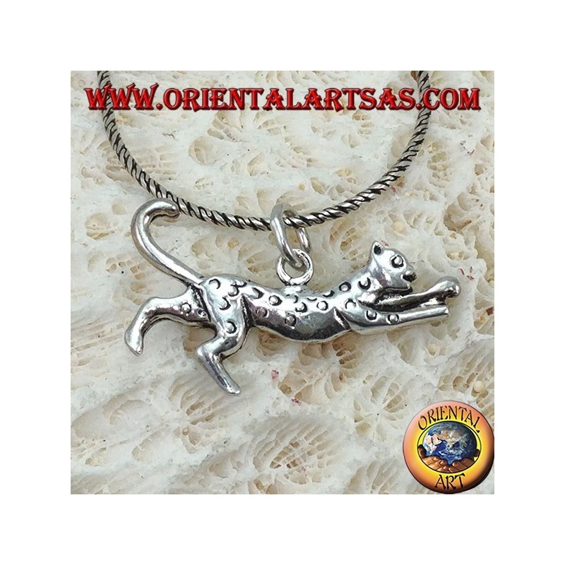 Silberner Anhänger, laufender Gepard