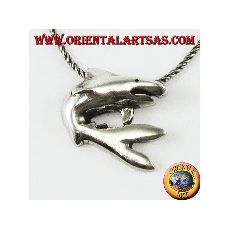 Pendant in silver the shark