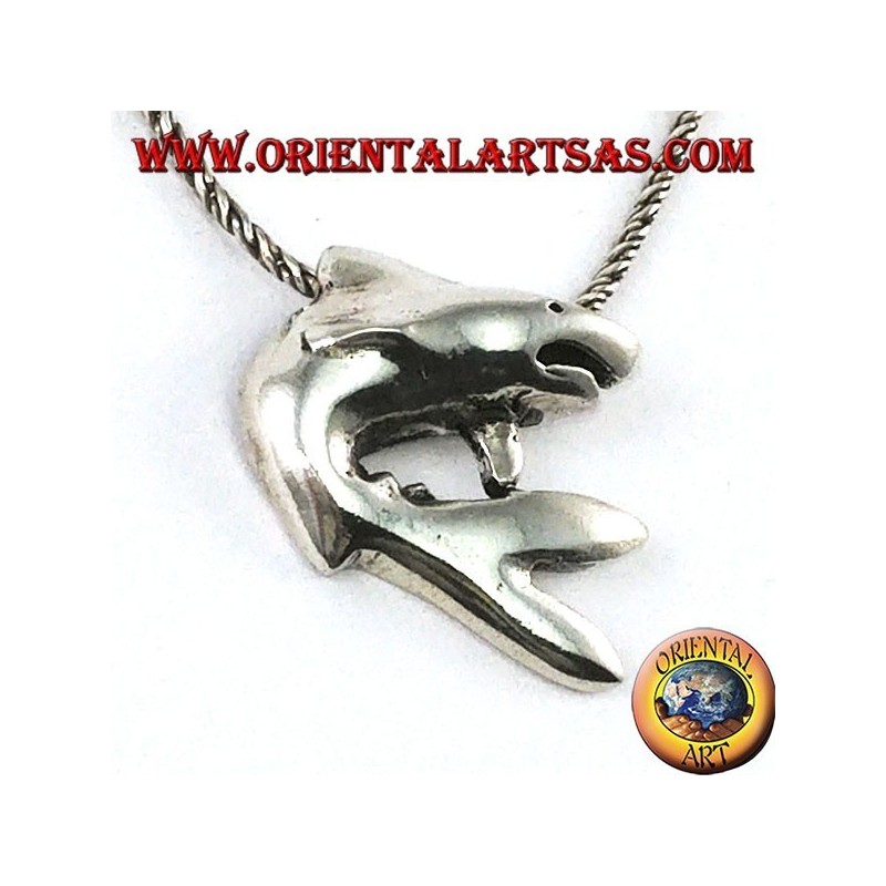 Pendant in silver the shark