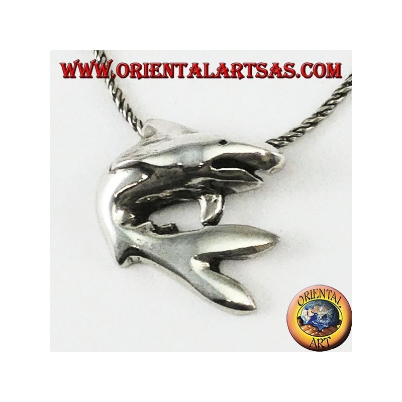 Pendant in silver the shark