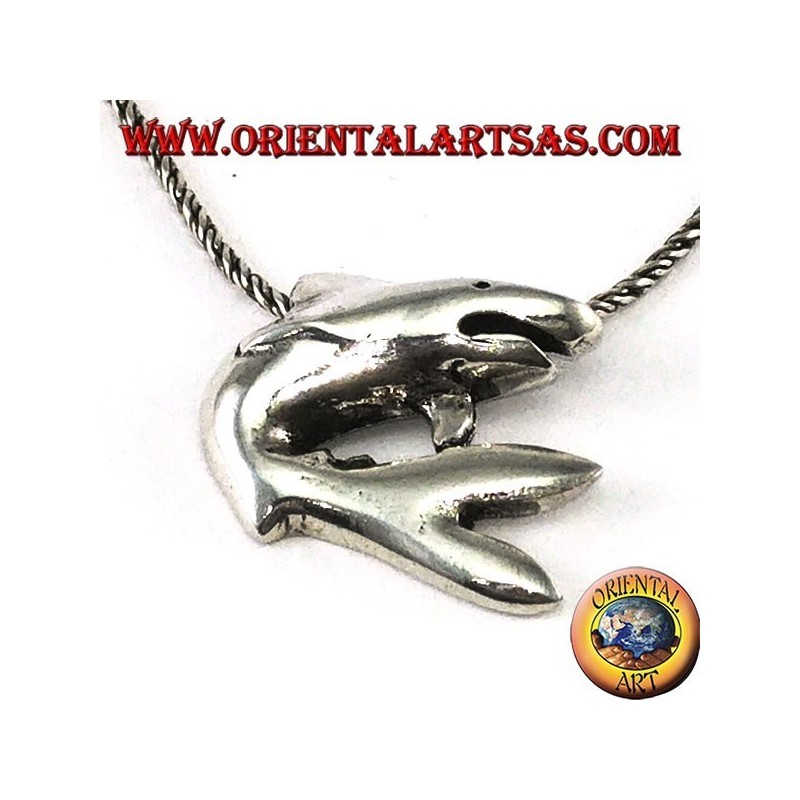 Pendant in silver the shark