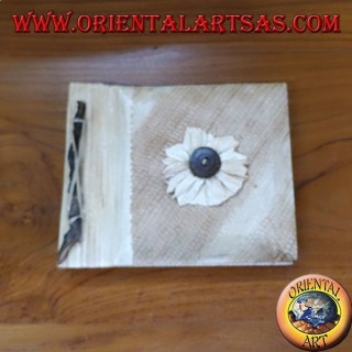 Cuaderno en papel de arroz con cubierta cuadrada de corteza (mediana)