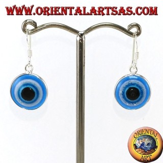 Boucles d'oreilles en argent avec un oeil d'Allah