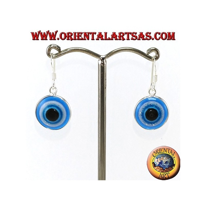 Pendientes colgantes de plata con un ojo de Allah