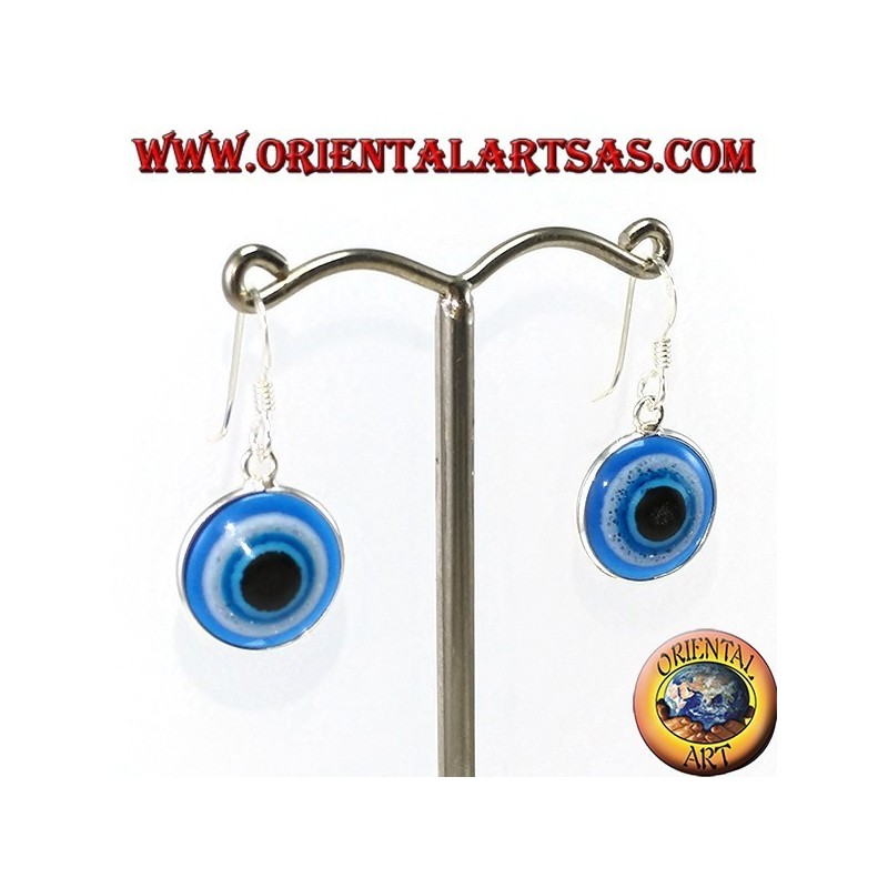 Pendientes colgantes de plata con un ojo de Allah