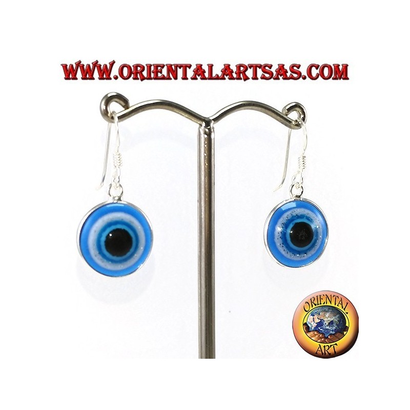 Pendientes colgantes de plata con un ojo de Allah