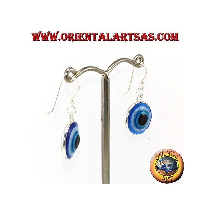 Pendientes colgantes de plata con un ojo de Allah