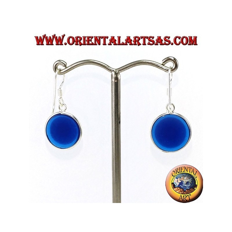 Silver pendant earrings with an eye of Allah