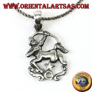 Silver pendant depicting a centaur with bow and star