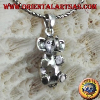 Pendentif éléphant en argent qui bouge la tête
