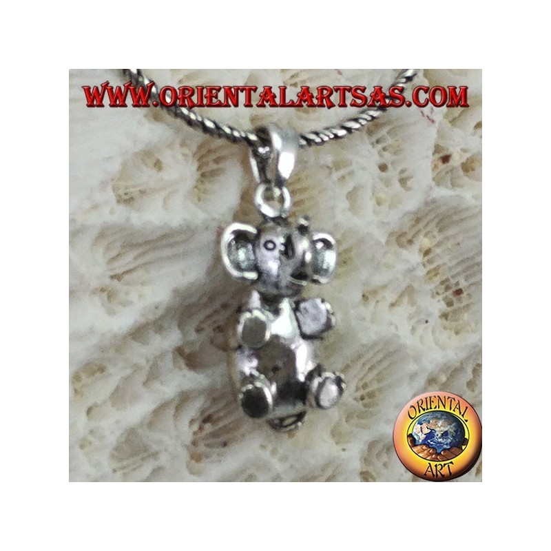 Pendentif éléphant en argent qui bouge la tête
