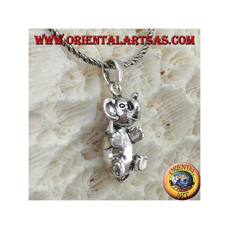 Pendentif éléphant en argent qui bouge la tête